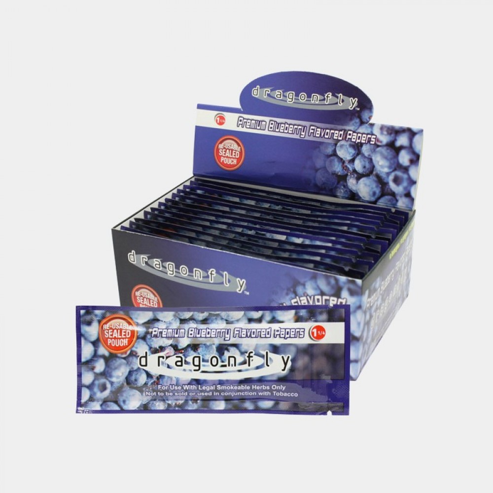 Dragonfly Blueberry Flavoured Rolling Papers - 1 1/4 Size