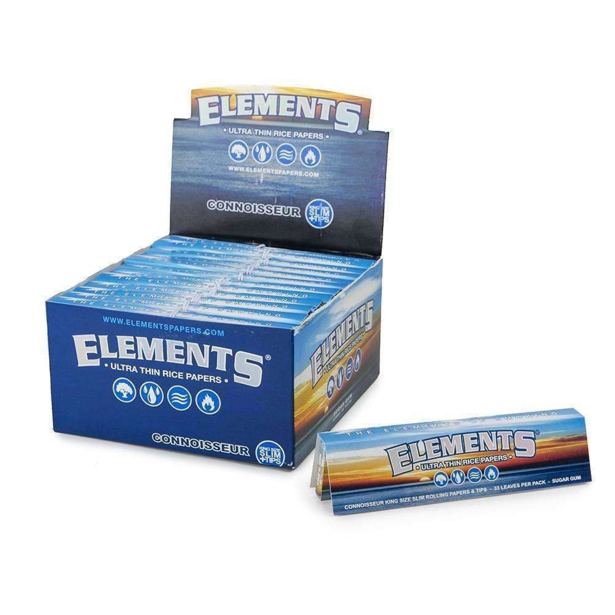 Elements Connoisseur King Size Slim Papers with Tips