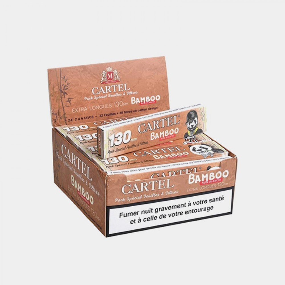 Cartel Extra Long - 130mm Unbleached Bamboo Papers + Tips