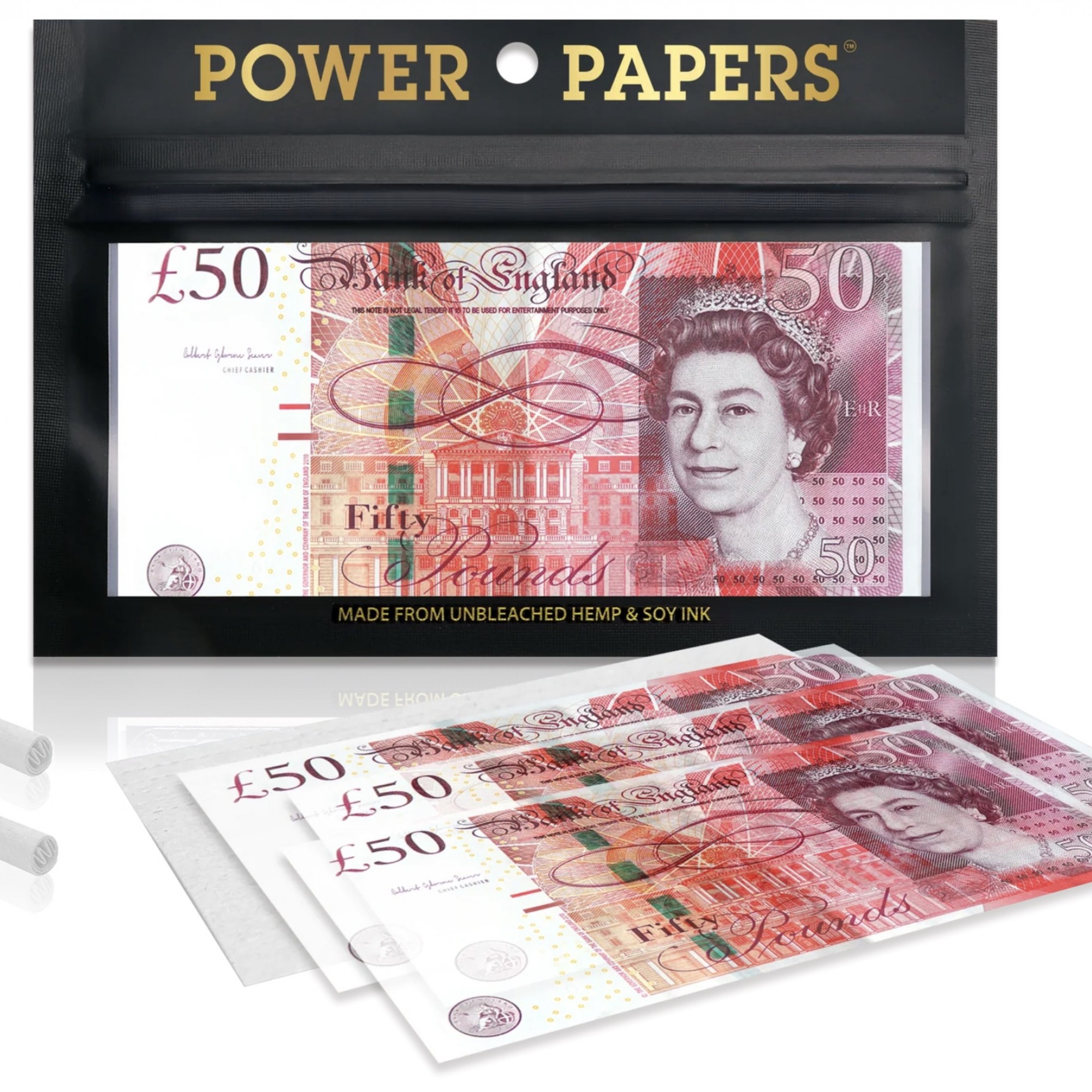 £50 Pounds Note Rolling Papers with Filter Tips £50 Pounds Note Rolling Papers with Filter Tips