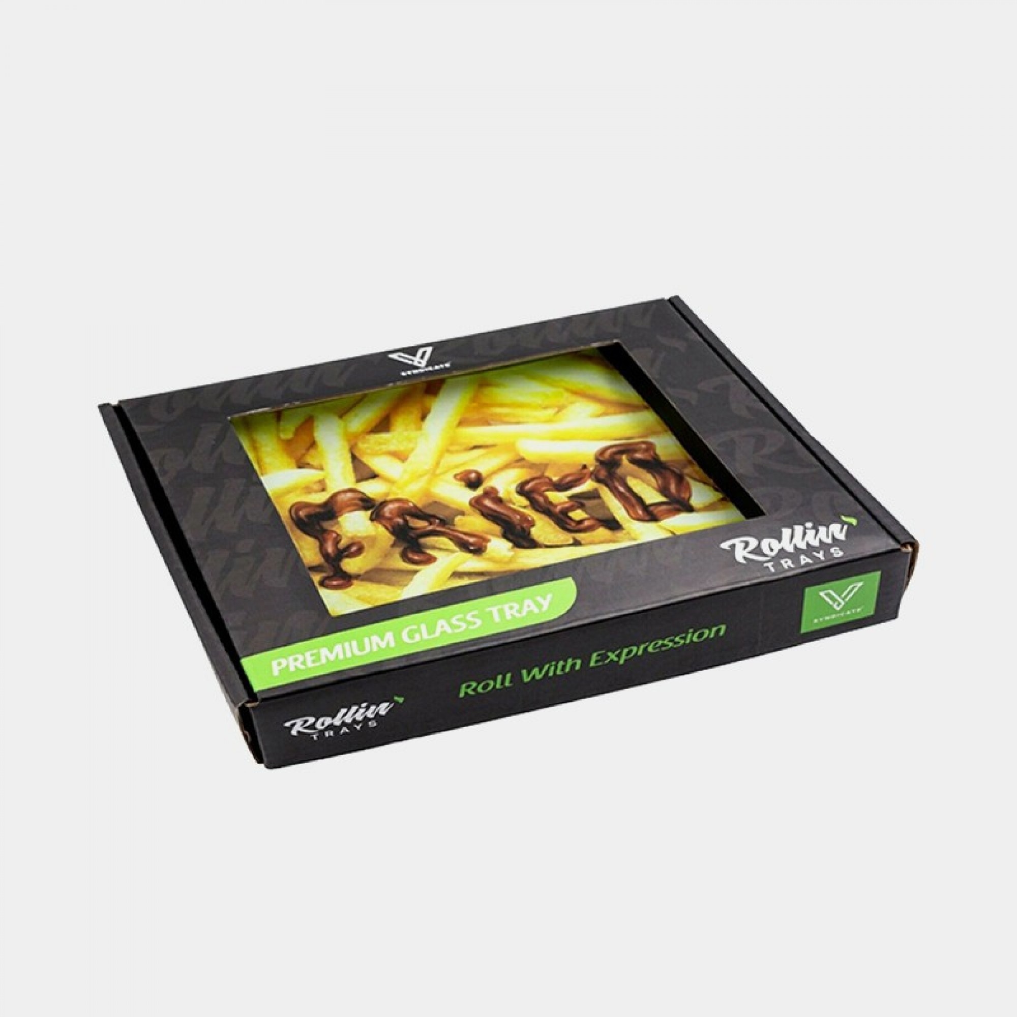 Glass Rolling Tray - Fried - 16x12cm