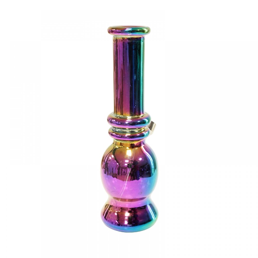Glass Bubble Metallic Rainbow Bong – 15.5cm