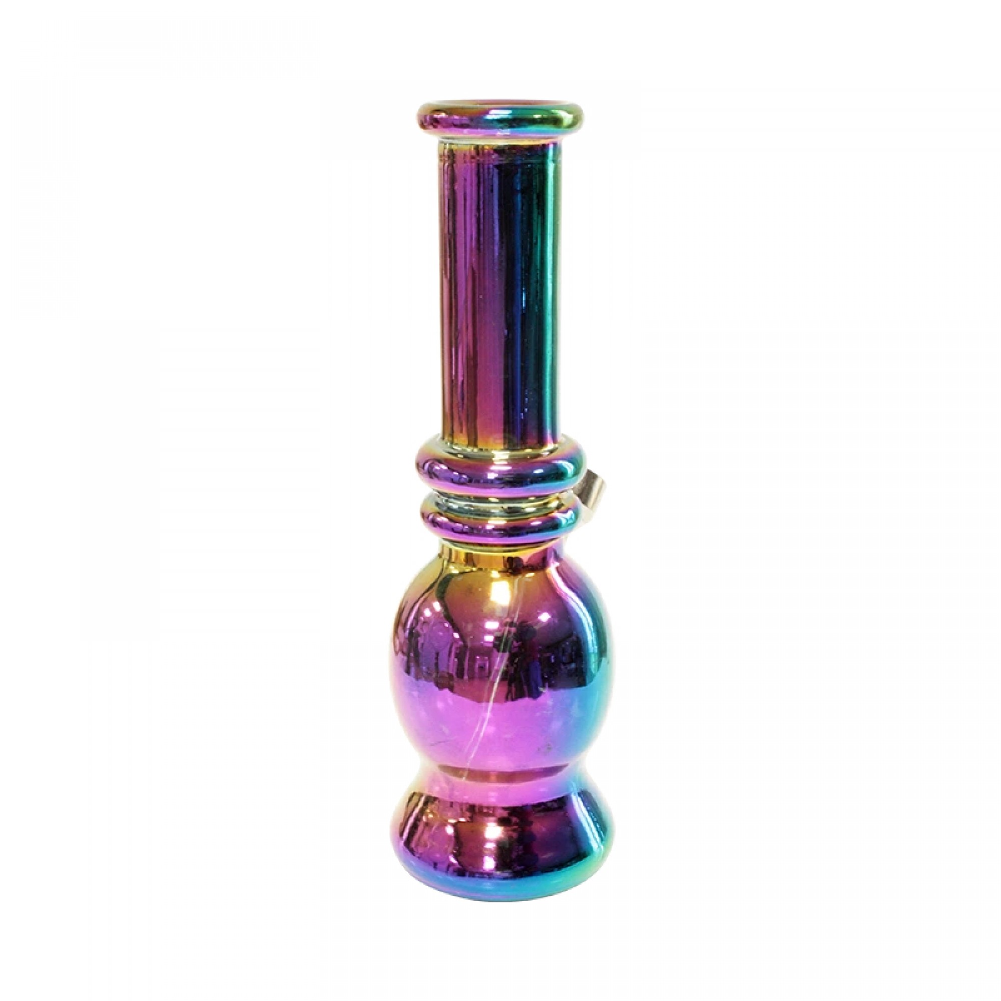 Glass Bubble Metallic Rainbow Bong – 15.5cm