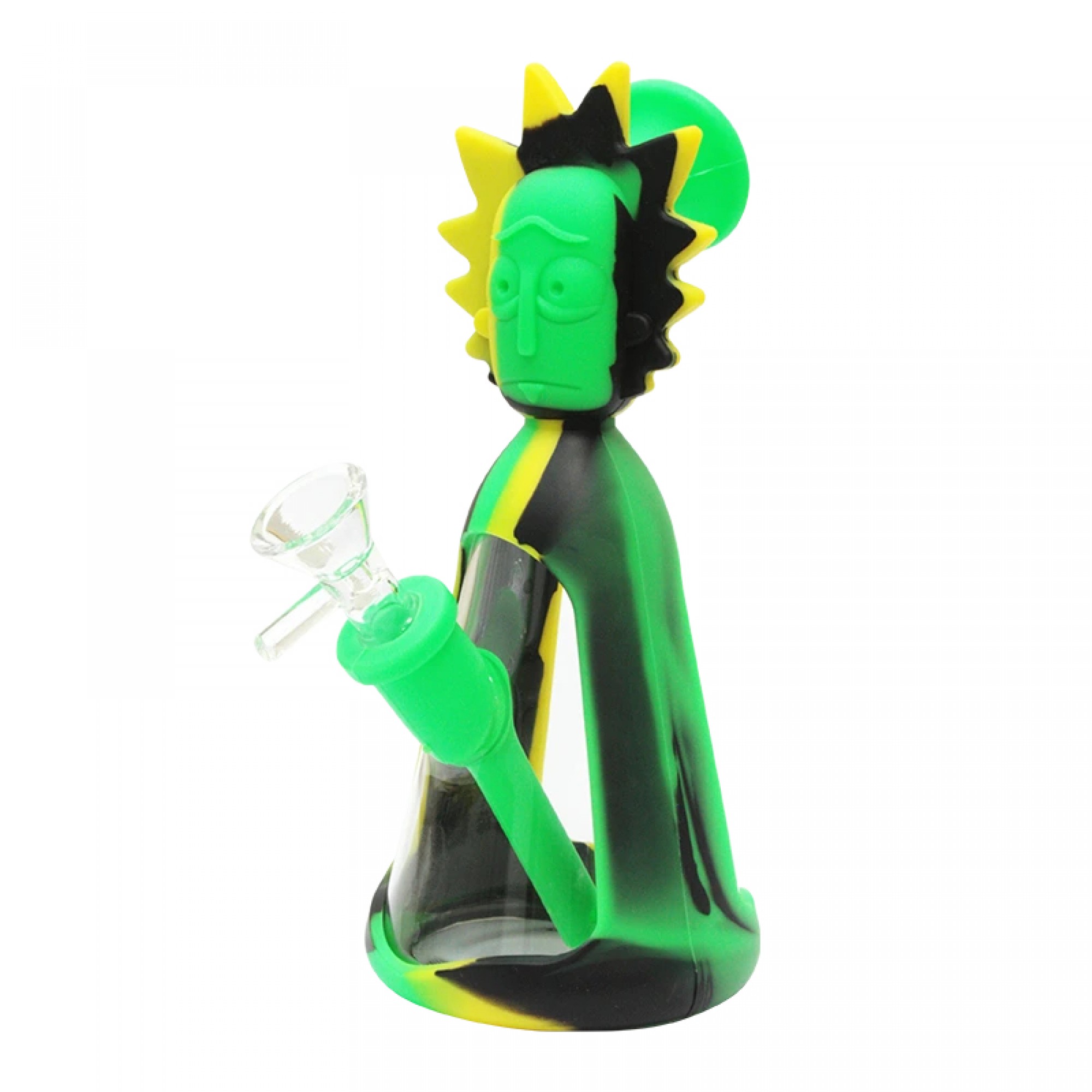 Rick Sanchez Glass & Silicone Water Pipe – 7" Rick and Morty Style Bong
