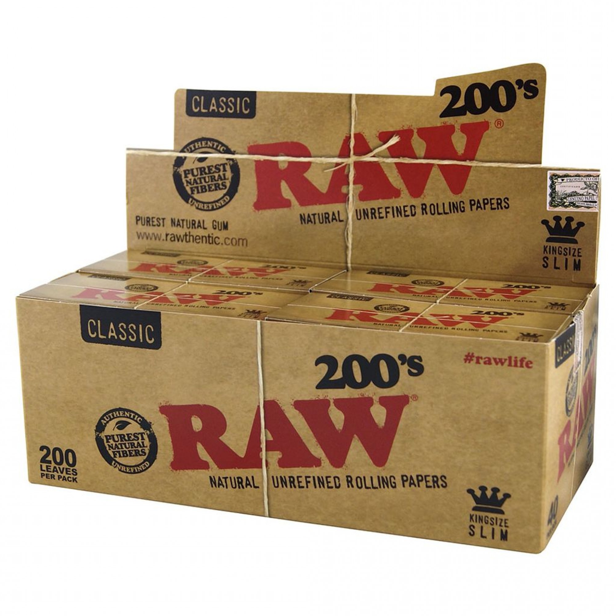 RAW 200's Classic King Size Slim Natural Uncreased Rolling Papers RAW 200's Classic King Size Slim Natural Uncreased Rolling Papers