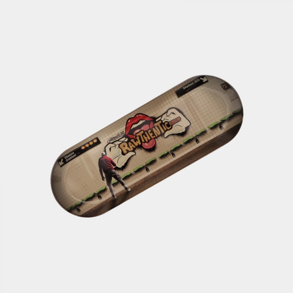 RAW Metal Skate Deck Rolling Tray - Graffiti 2