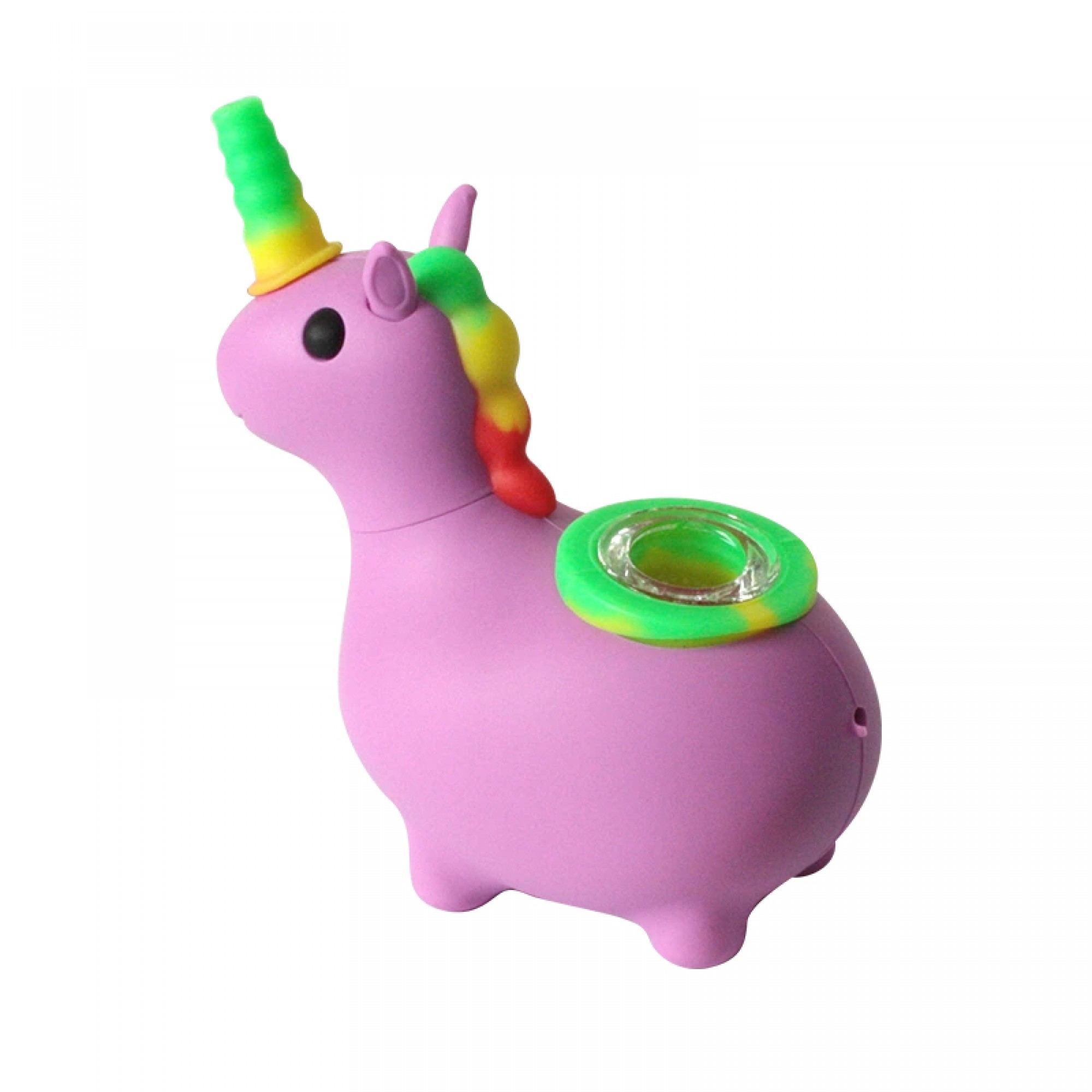 Purple Silicone Unicorn Pipe – 12cm Novelty Pipe with Glass Bowl