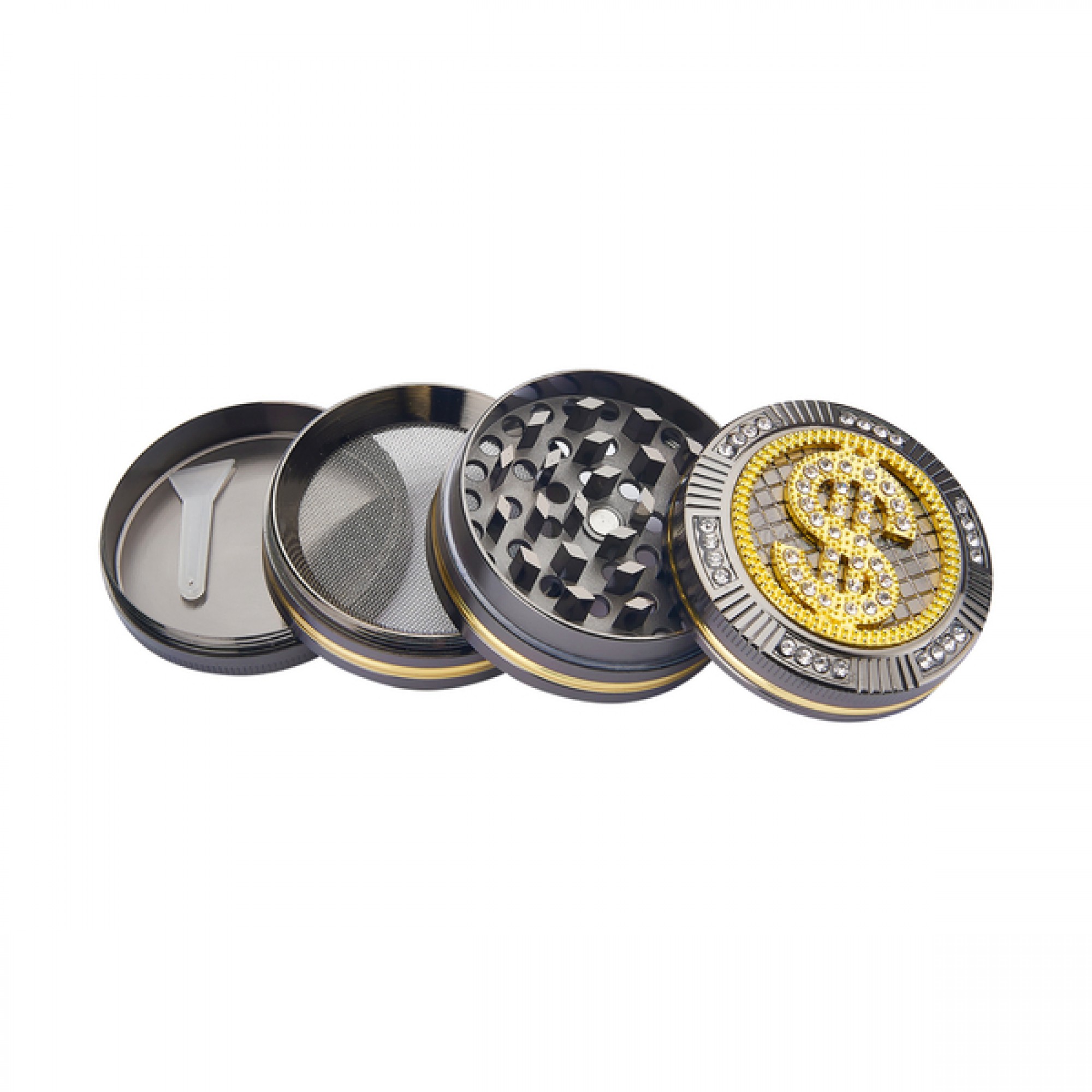Bling Bling 4 Part Dollar Grinder by Champ High - 50mm