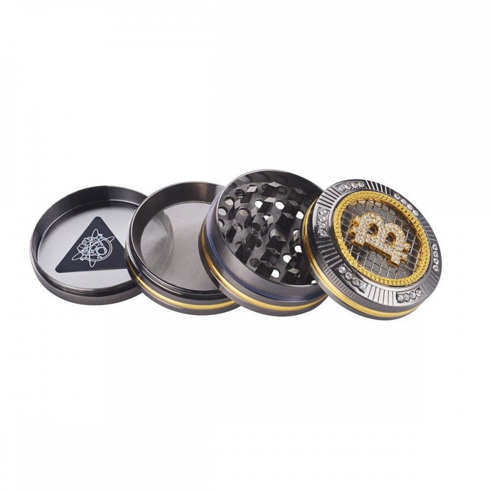 Bling Bling 4 Part Bitcoin Grinder by Champ High - 50mm