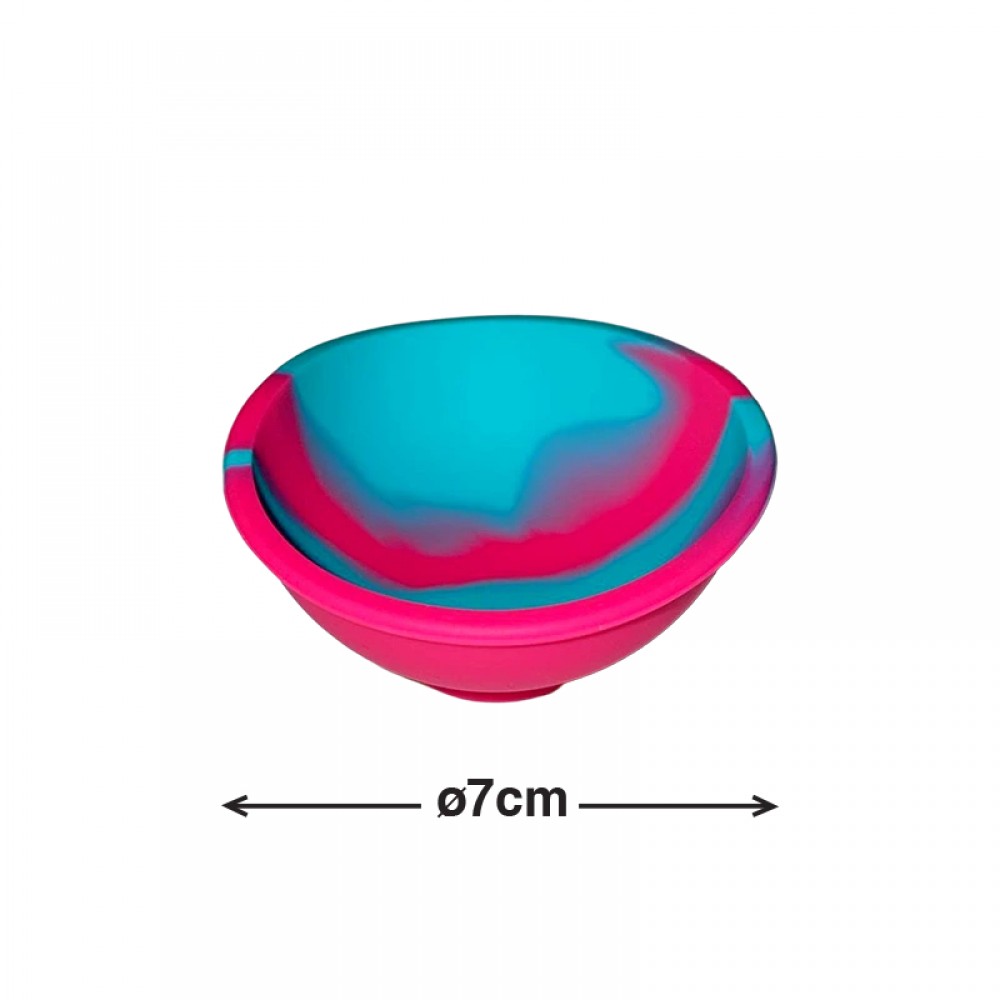 Silicone Mixing Bowl 7cm – Marbled Fuchsia and Teal