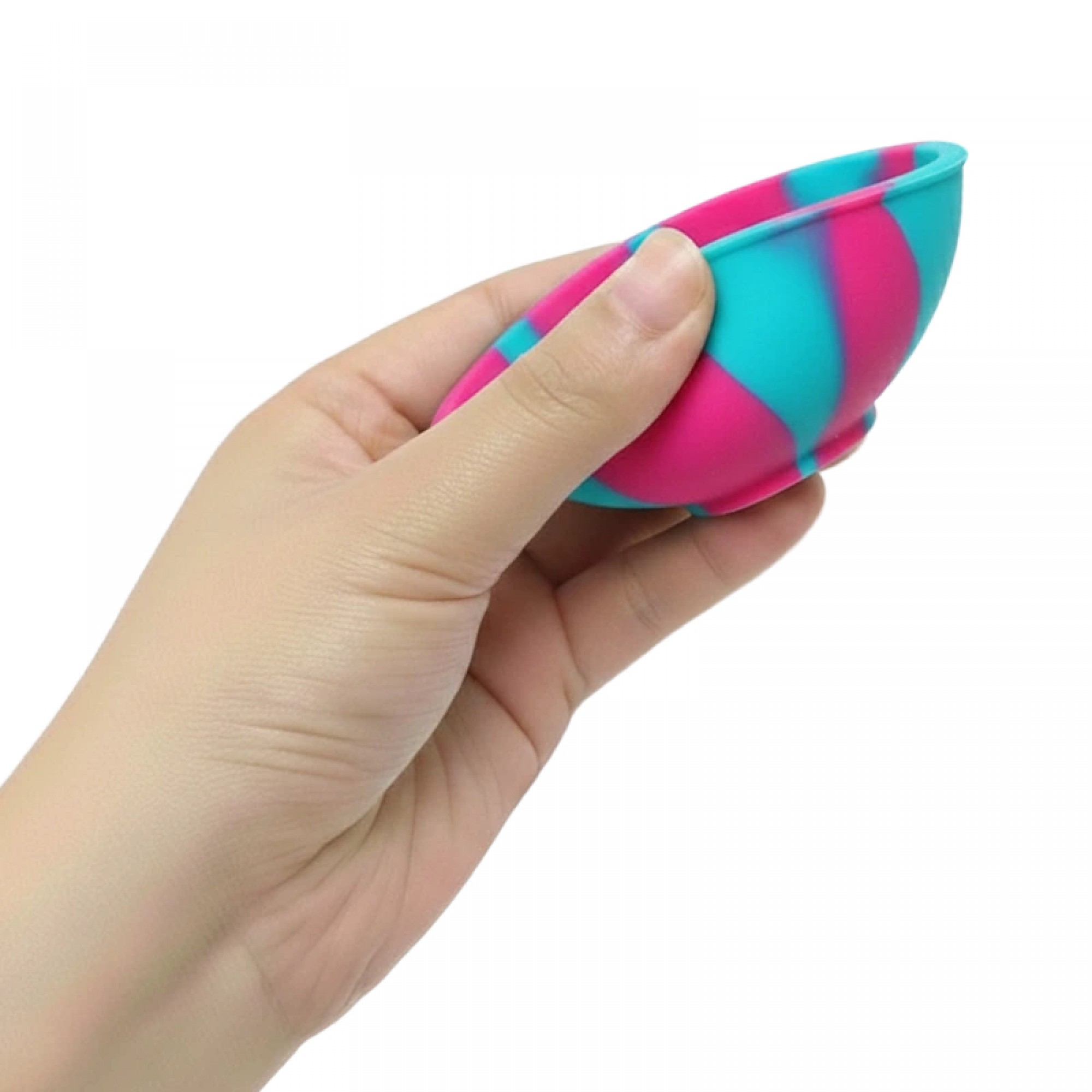 Silicone Mixing Bowl 7cm – Marbled Fuchsia and Teal