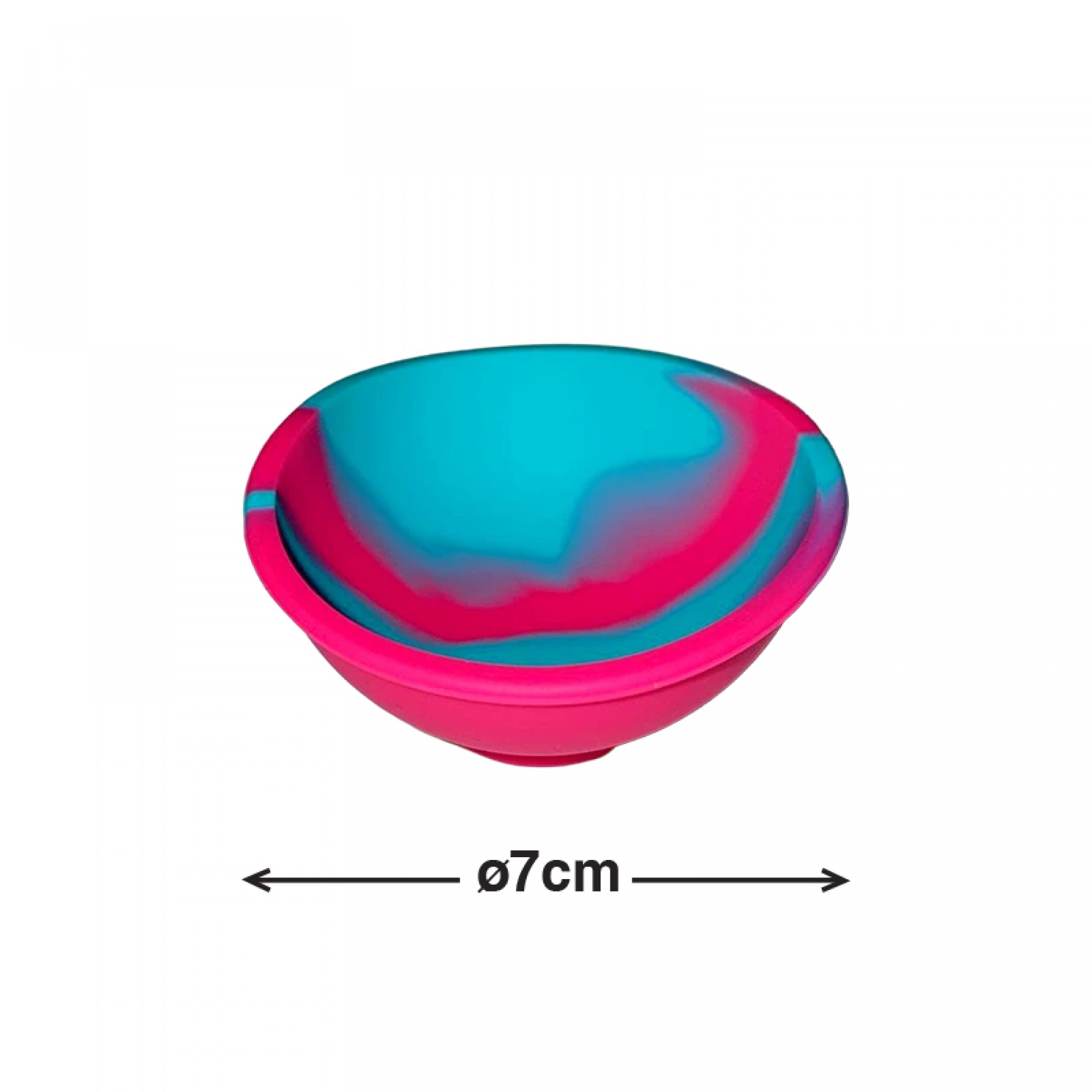 Silicone Mixing Bowl 7cm – Marbled Fuchsia and Teal