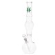 Canna Leaf Glass Bong with Ice Notches - 39cm