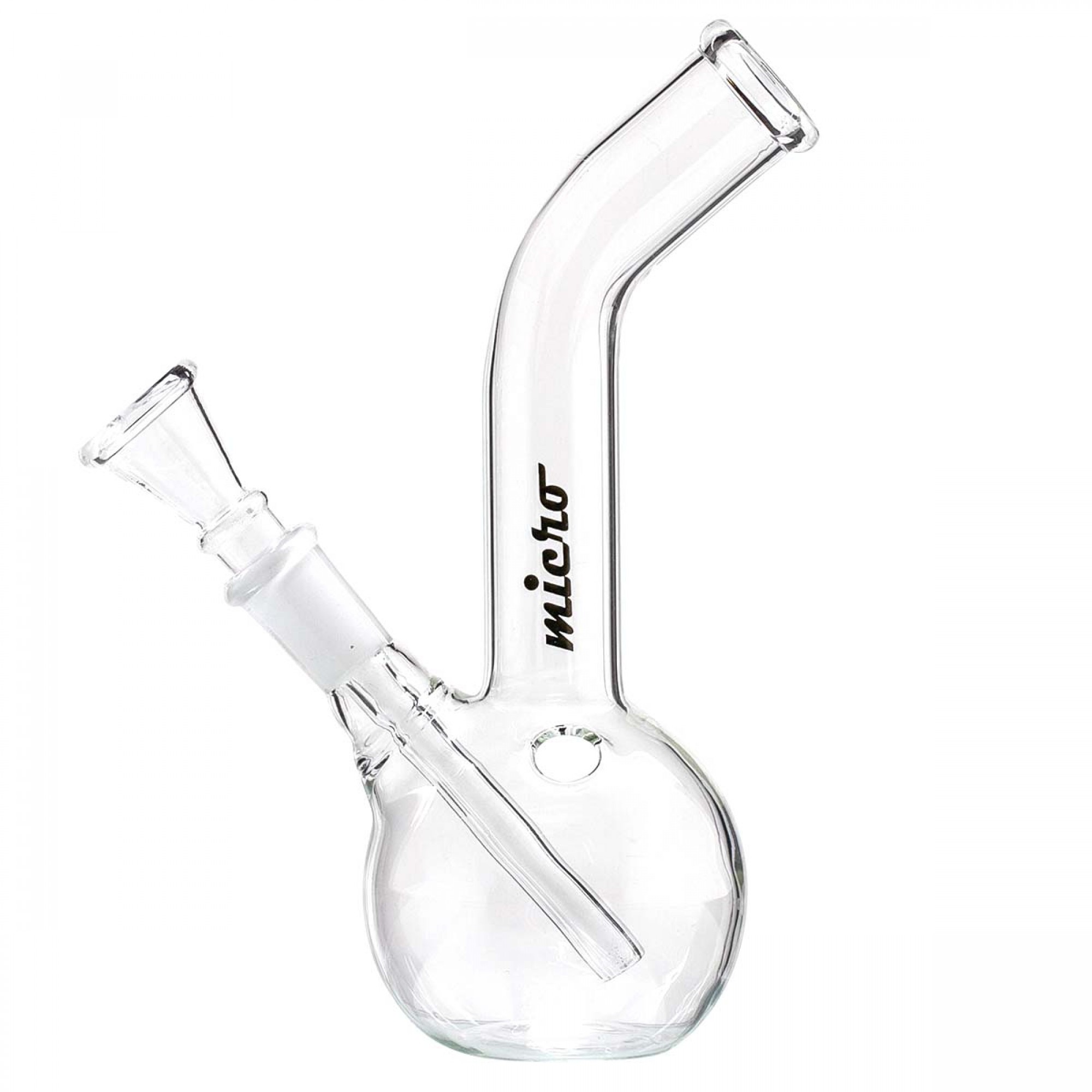 Bent Neck Glass Bong by Micro - 18cm Bent Neck Glass Bong by Micro - 18cm