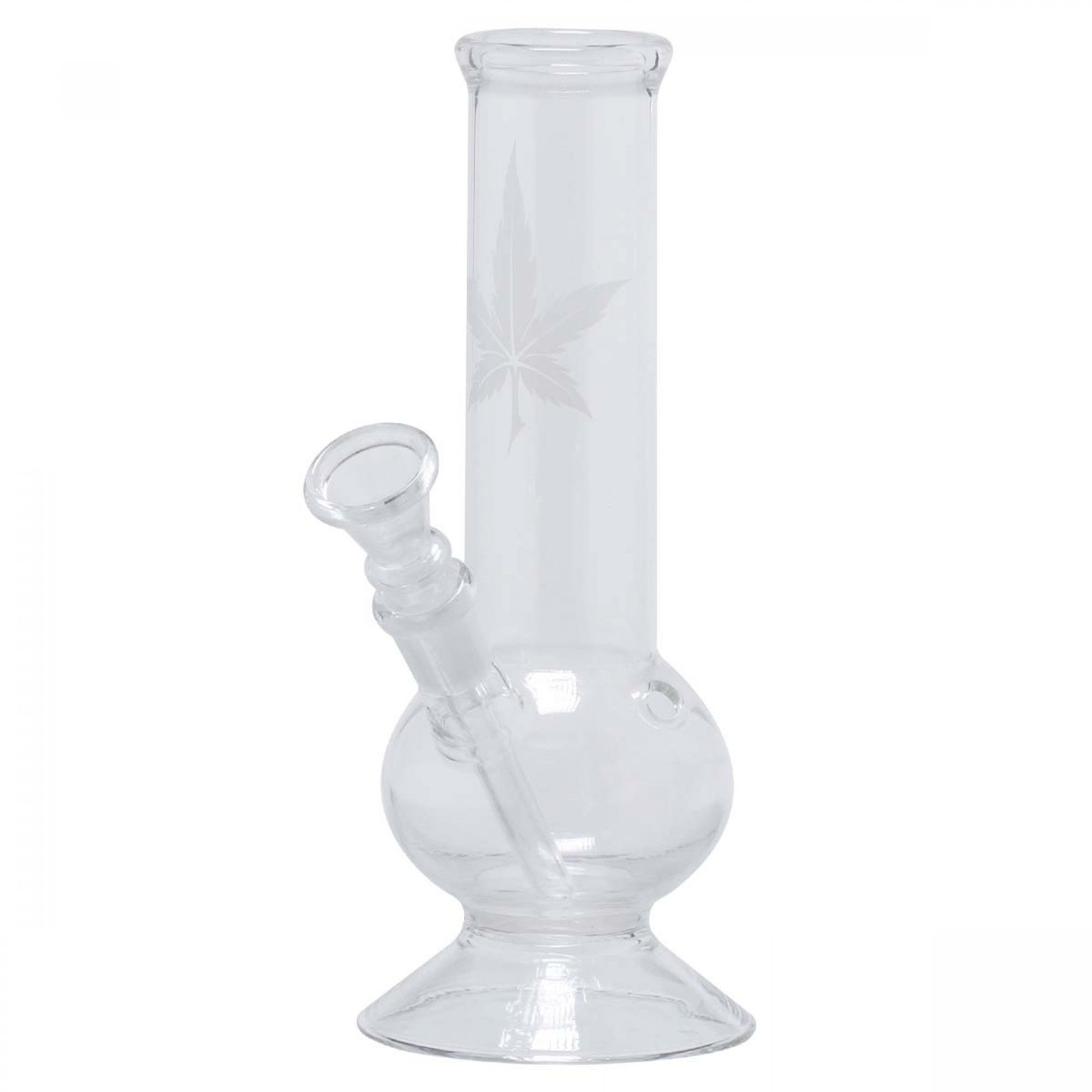 Frosted Leaf Glass Bong – 21cm Frosted Leaf Glass Bong – 21cm