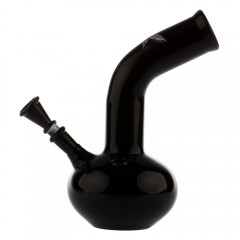 Black Glass Bong with Bent Neck by Black Art - 22cm