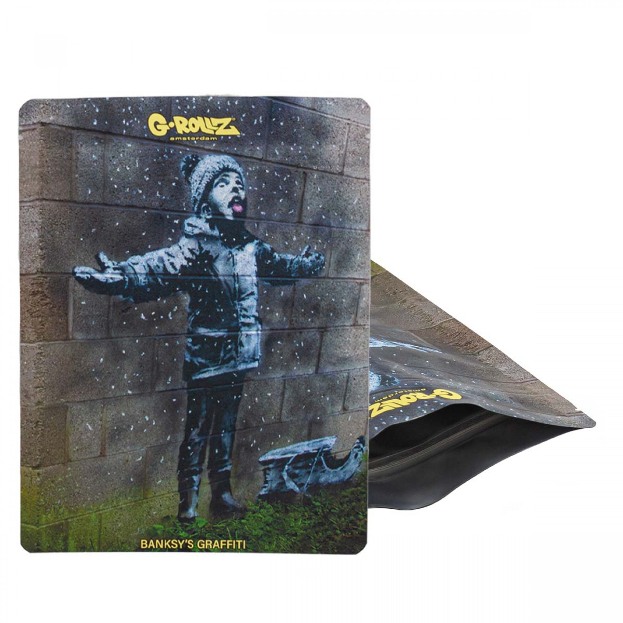 Banksy Season's Greetings Smell Proof Mylar Bag by G-Rollz - 15x20cm Banksy Season's Greetings Smell Proof Mylar Bag by G-Rollz - 15x20cm