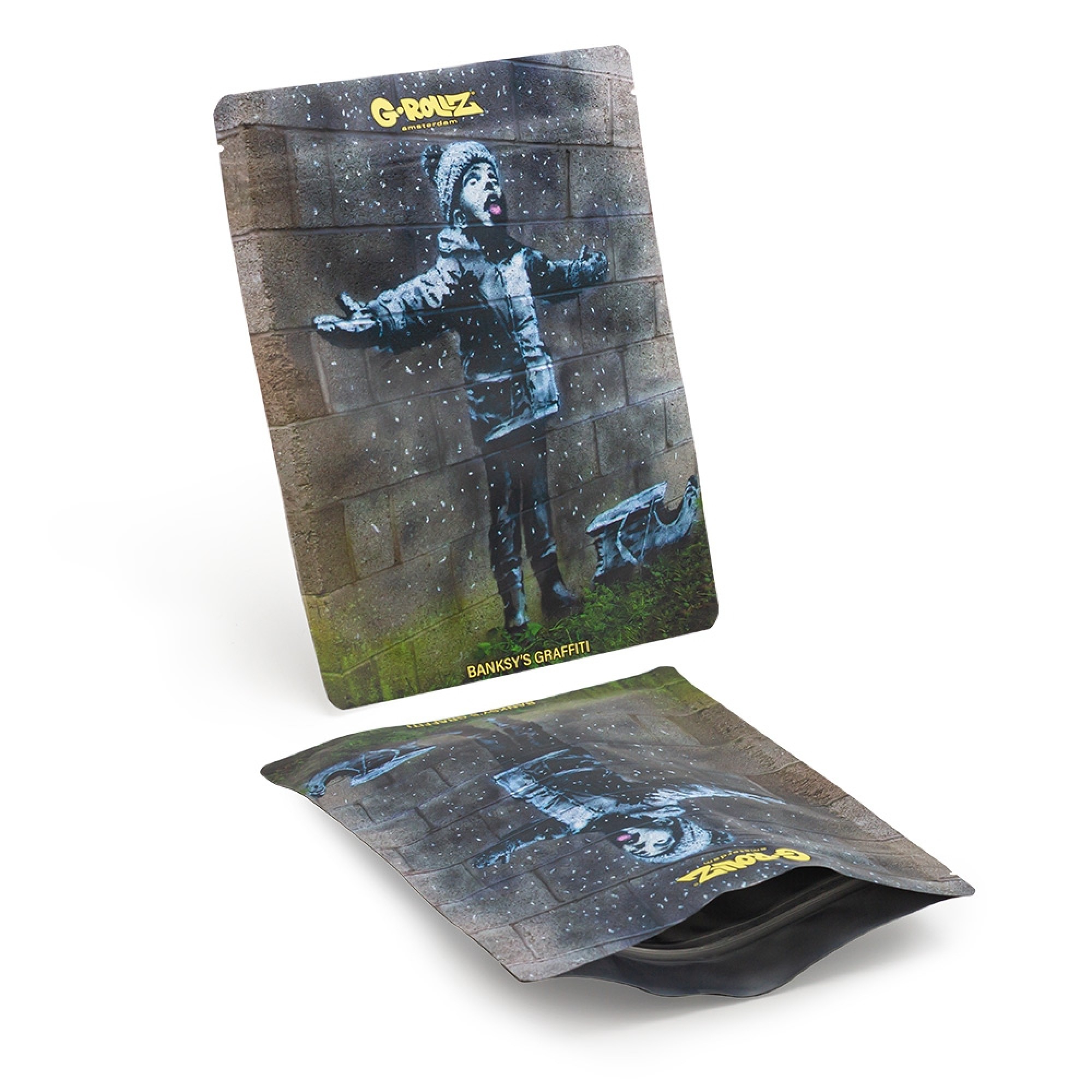 Banksy Season's Greetings Smell Proof Mylar Bag by G-Rollz - 15x20cm Banksy Season's Greetings Smell Proof Mylar Bag by G-Rollz - 15x20cm