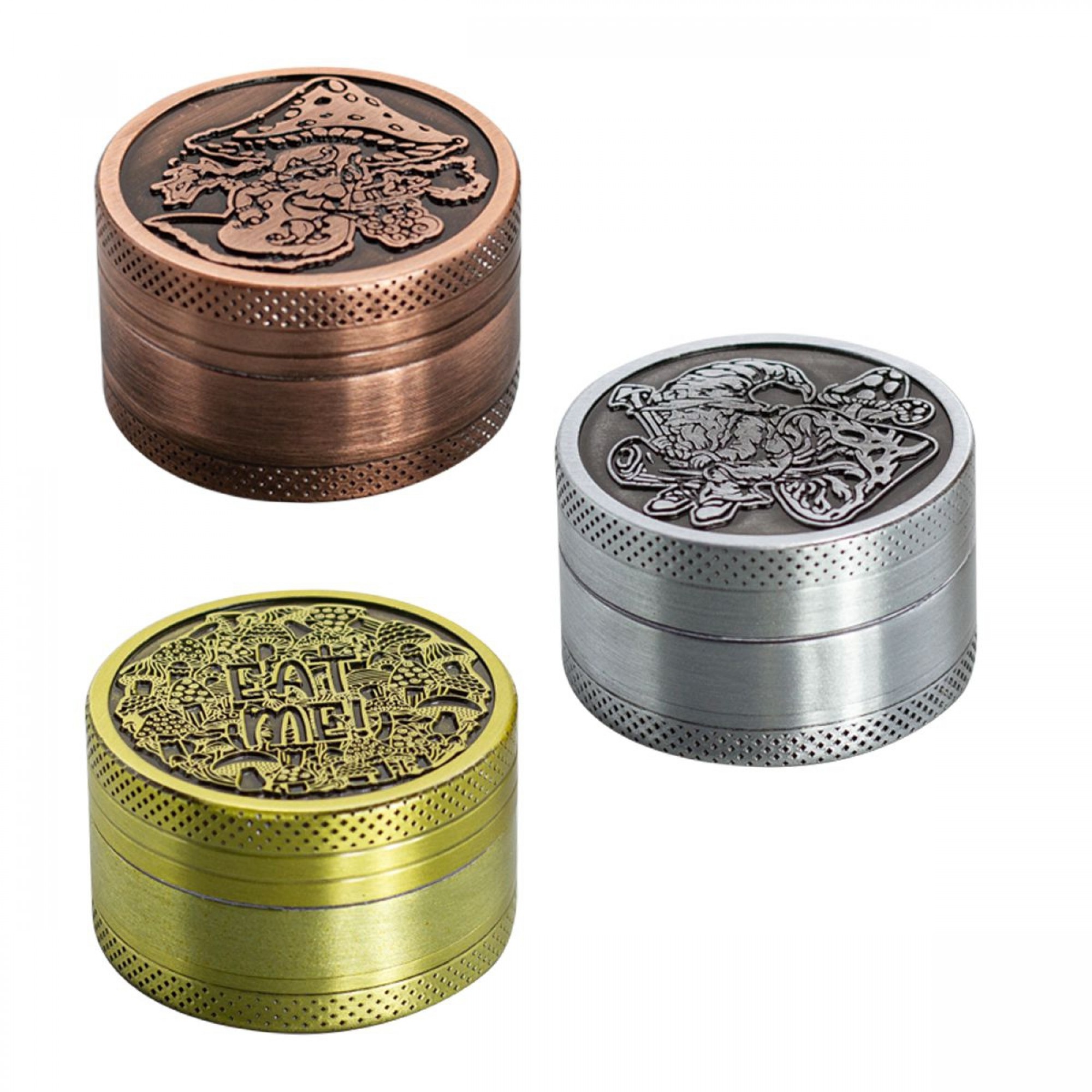 3 Part Mushrooms Design Zinc Grinder by Amsterdam - 40mm 3 Part Mushrooms Design Zinc Grinder by Amsterdam - 40mm