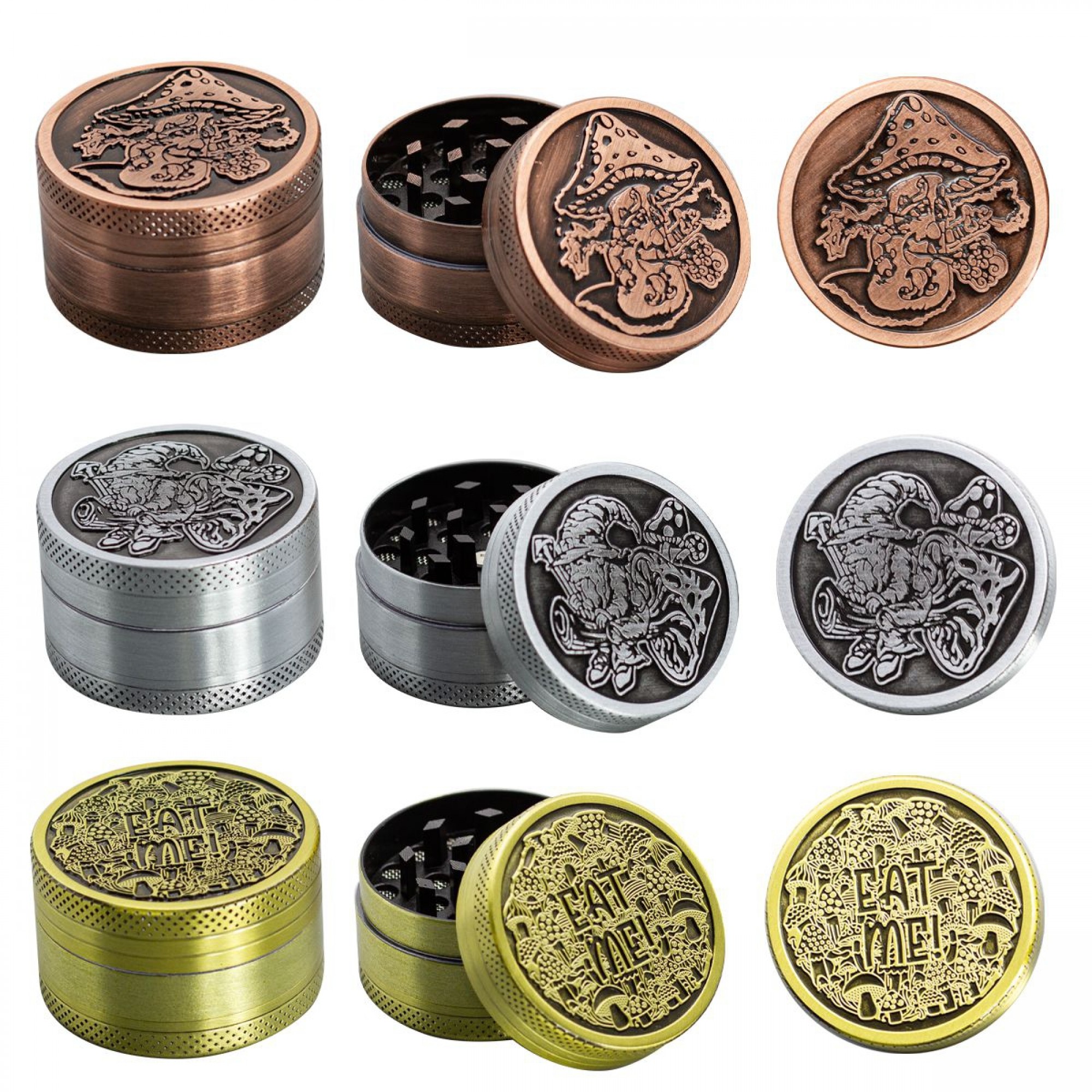 3 Part Mushrooms Design Zinc Grinder by Amsterdam - 40mm 3 Part Mushrooms Design Zinc Grinder by Amsterdam - 40mm