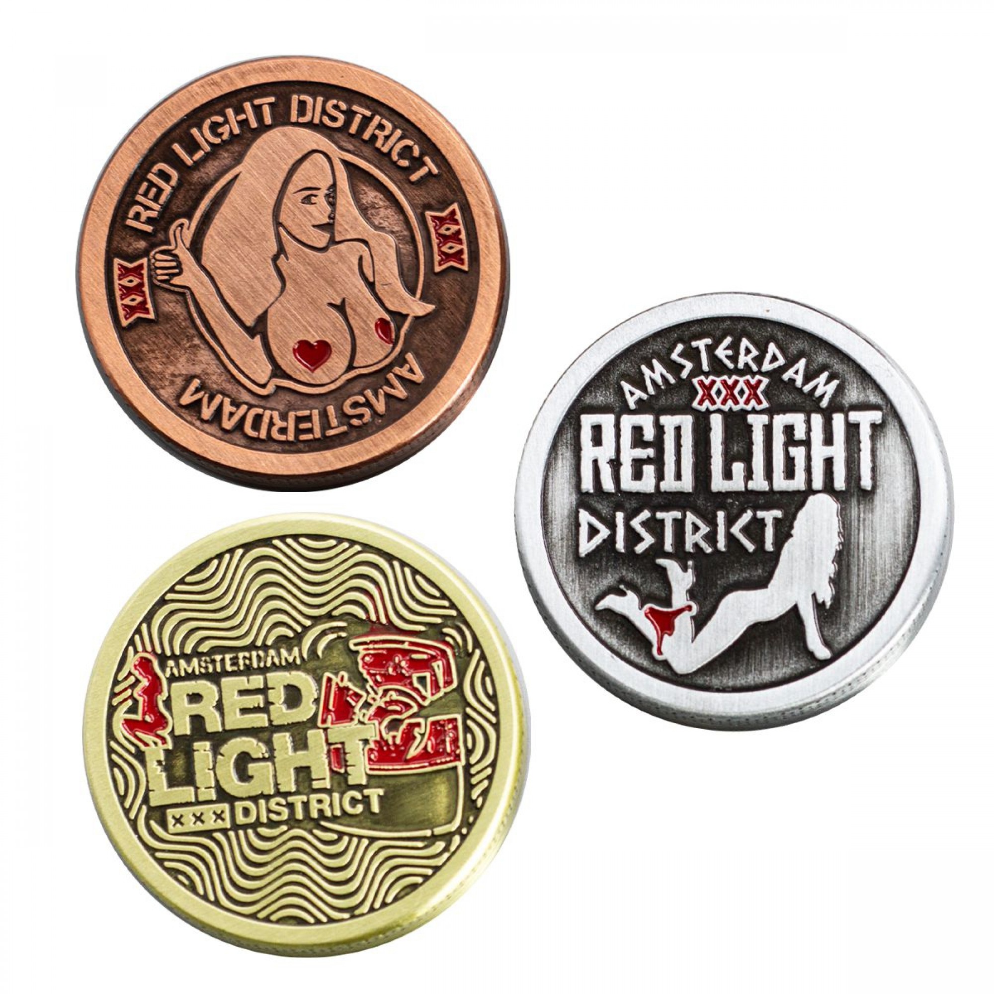 3 Part Red Light Design Zinc Grinder by Amsterdam - 40mm