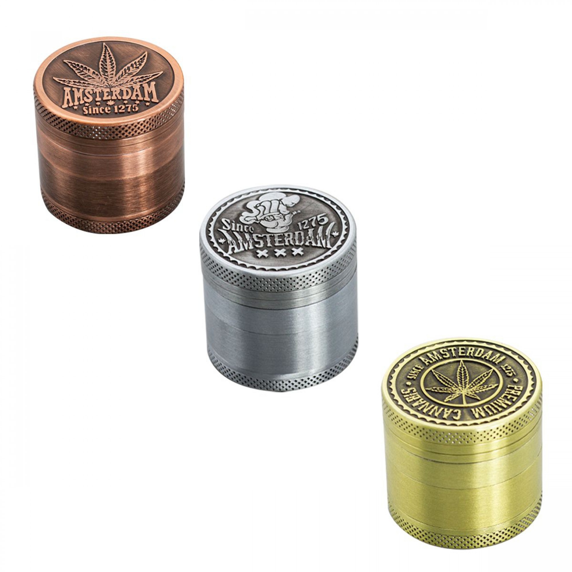 4 Part Leaf Design Zinc Grinder by Amsterdam - 40mm 4 Part Leaf Design Zinc Grinder by Amsterdam - 40mm