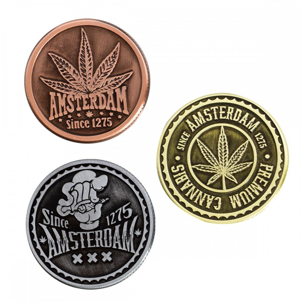 4 Part Leaf Design Zinc Grinder by Amsterdam - 50mm