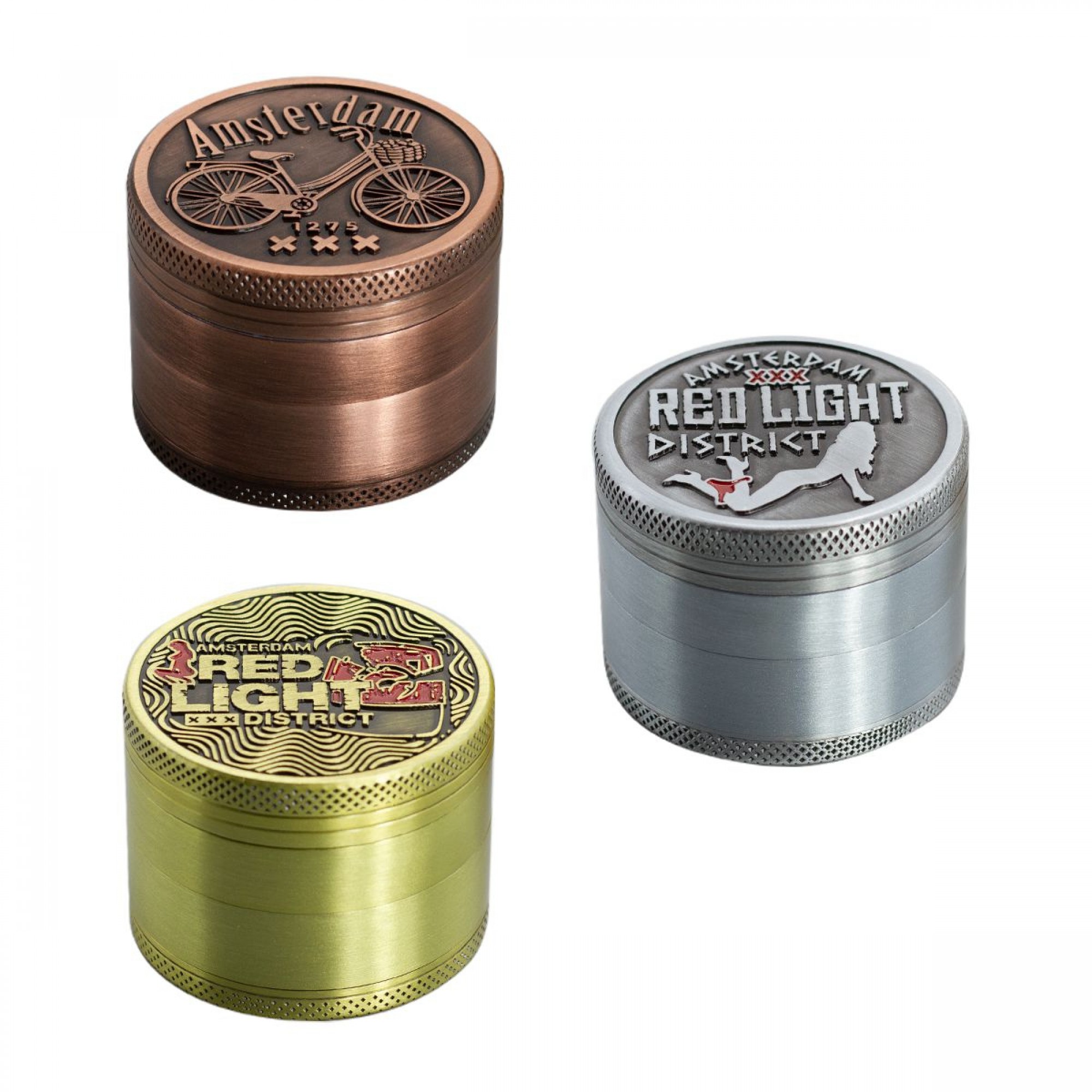 4 Part Red Light Design Zinc Grinder by Amsterdam - 50mm