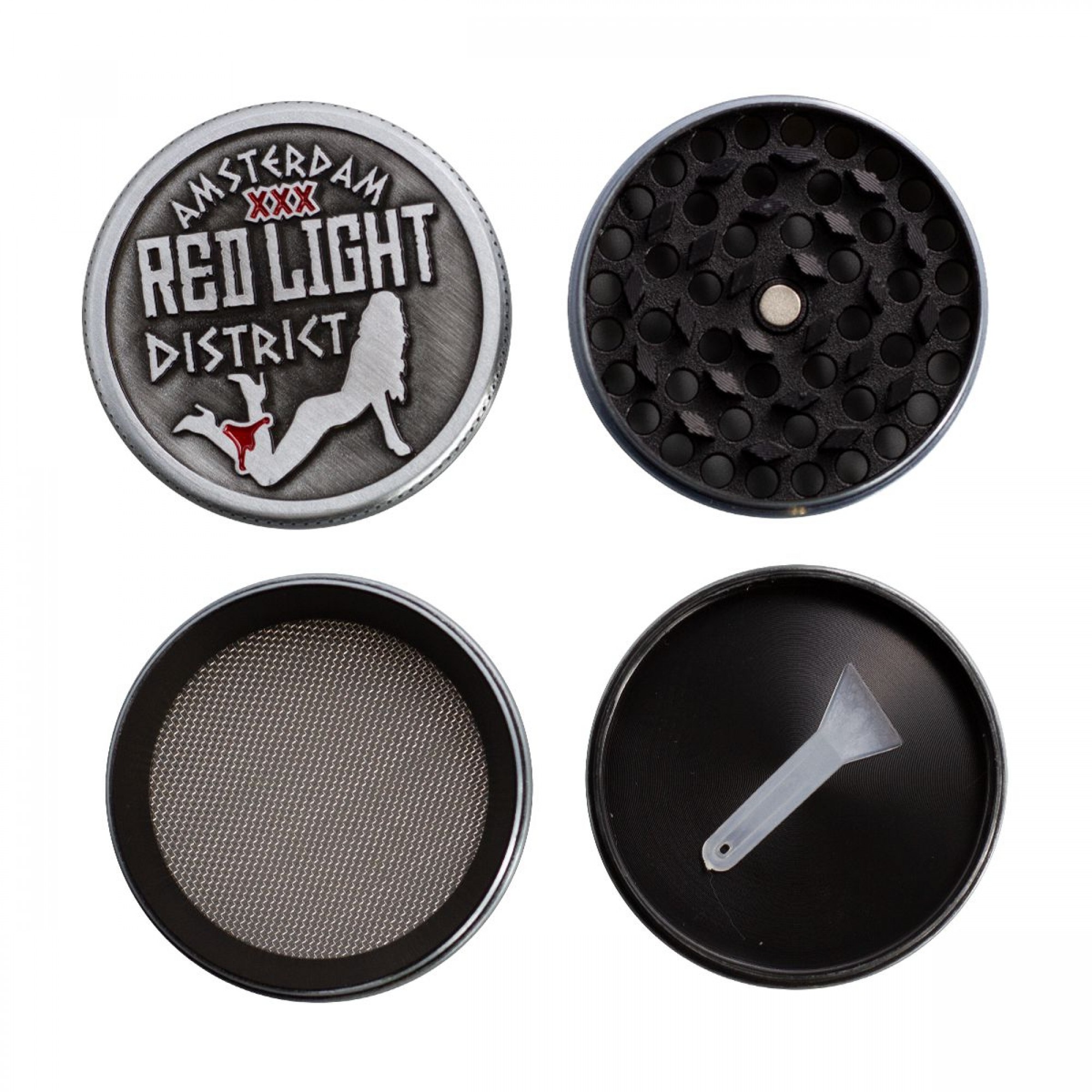 4 Part Red Light Design Zinc Grinder by Amsterdam - 50mm
