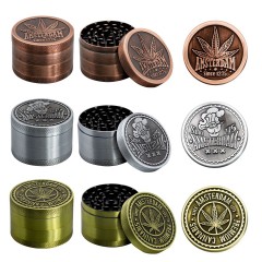 4 Part Leaf Design Zinc Grinder by Amsterdam - 60mm