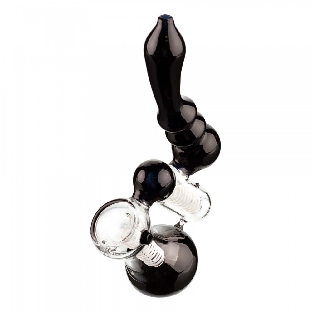Black Saxo Bubbler Bong by Grace Glass