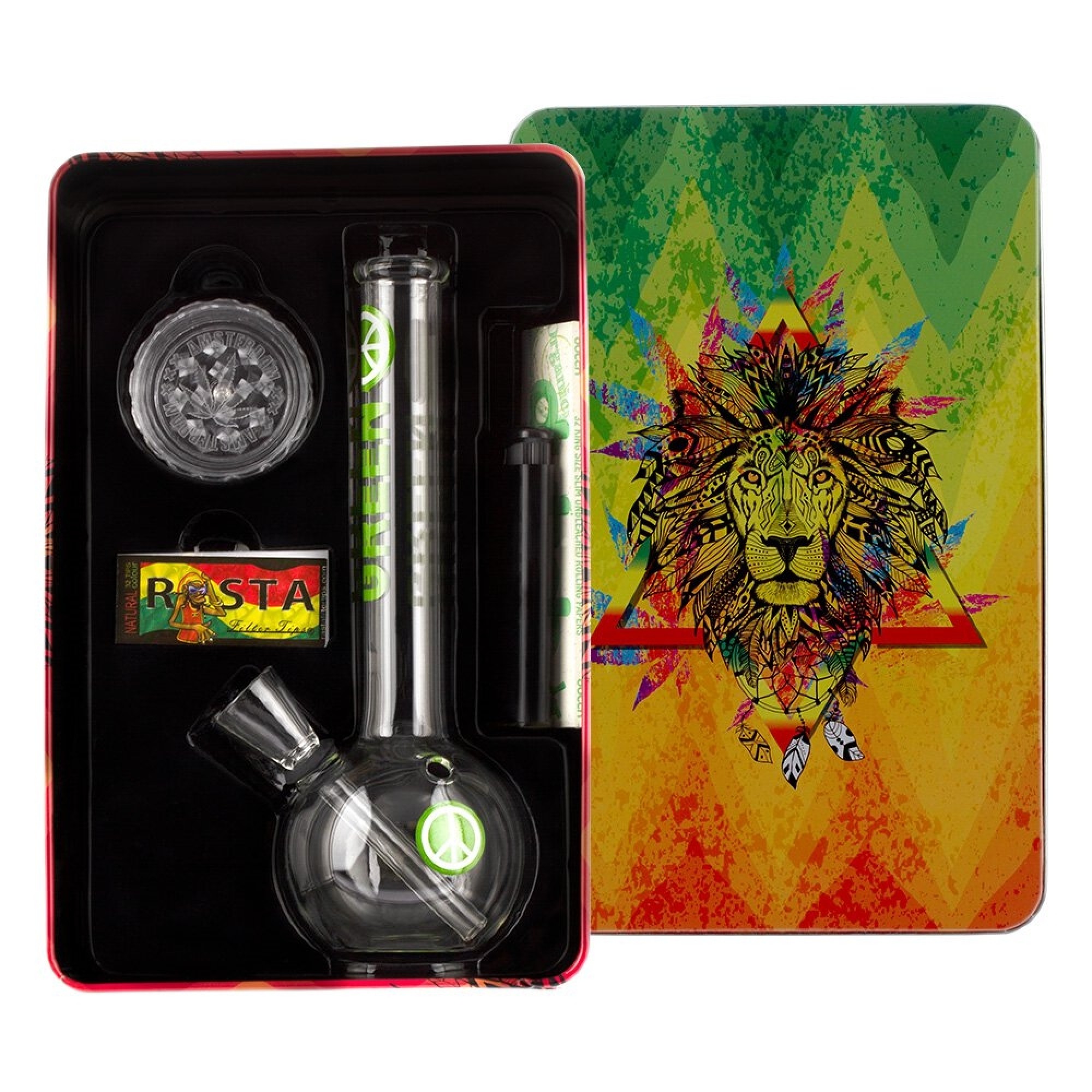 Rasta Lion Bong Gift Set - 19cm