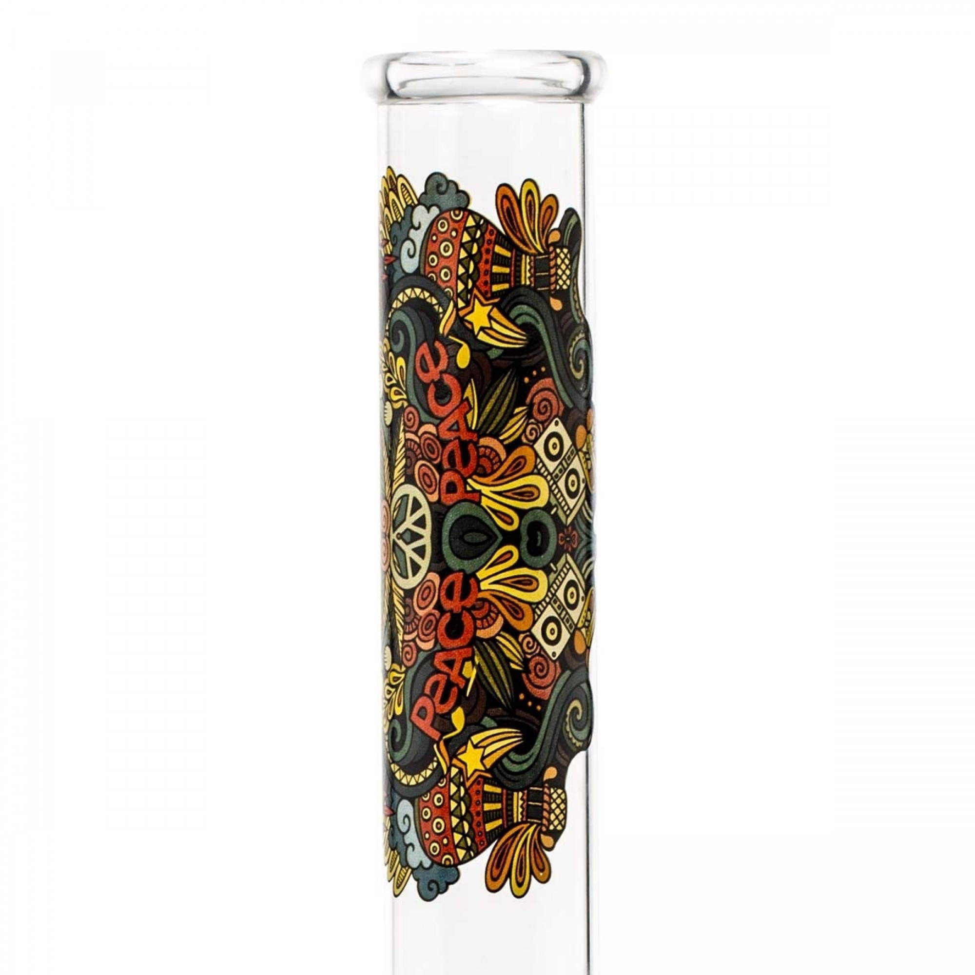 Peace Straight Glass Bong by Greenline - 35cm
