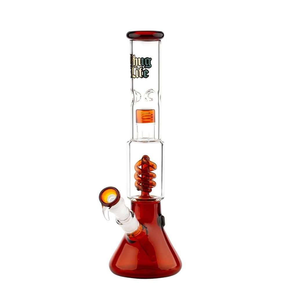 Thug Life Brown Spiral Percolator Beaker Bong - 35cm