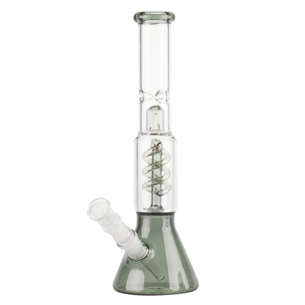 Double Bubble Filter Black Beaker Bong - 35cm