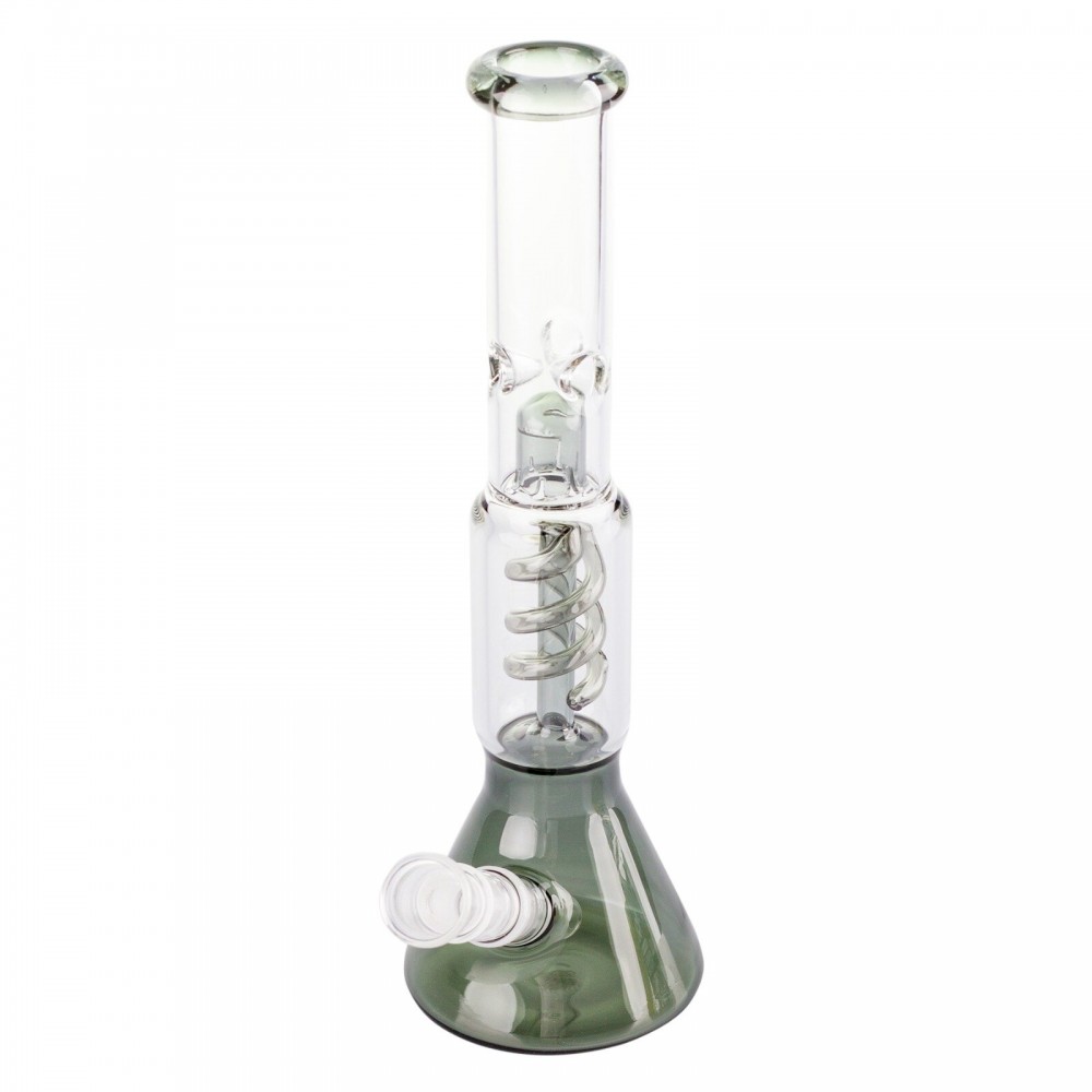Double Bubble Filter Black Beaker Bong - 35cm