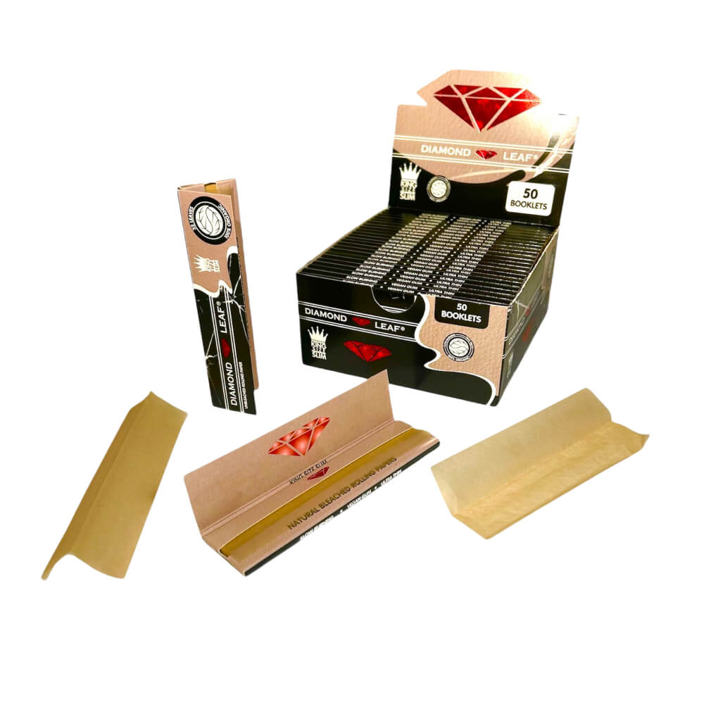 Diamond Leaf King Size Slim Unbleached Rolling Papers
