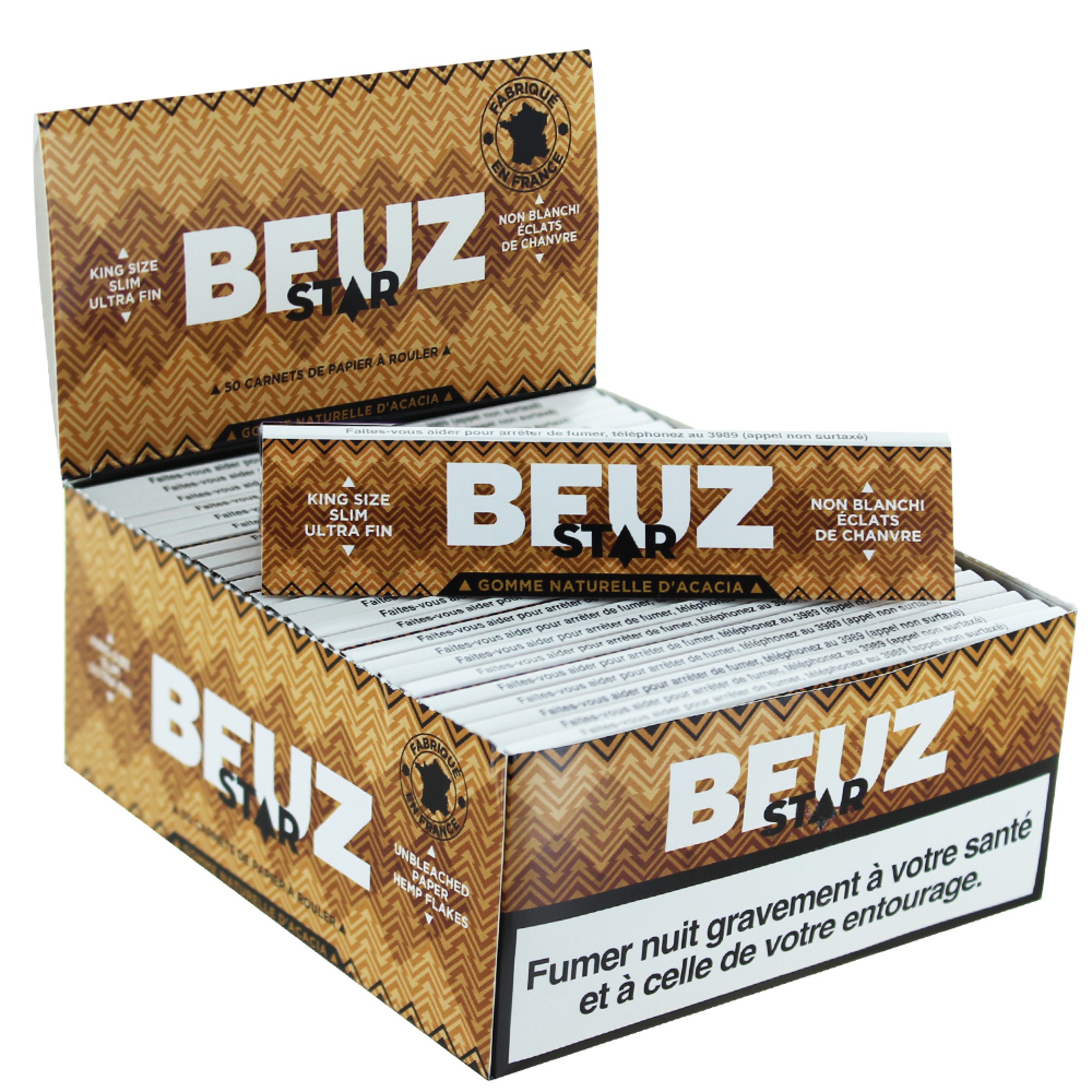 Beuz Star King Size Slim Ultra-Thin Unbleached Rolling Papers